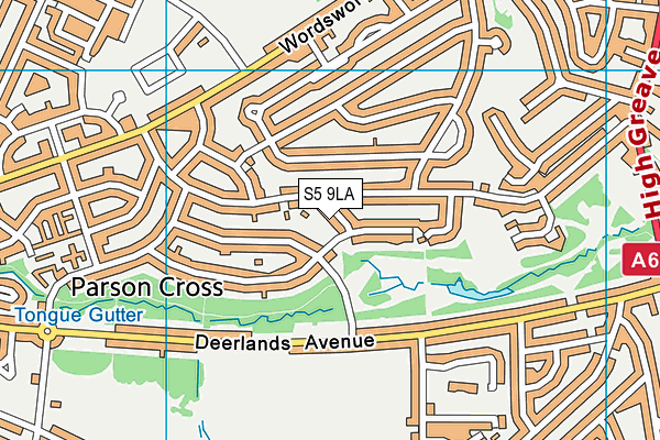 S5 9LA map - OS VectorMap District (Ordnance Survey)