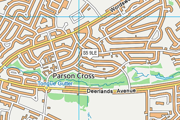 S5 9LE map - OS VectorMap District (Ordnance Survey)