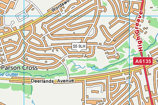 S5 9LH map - OS VectorMap District (Ordnance Survey)