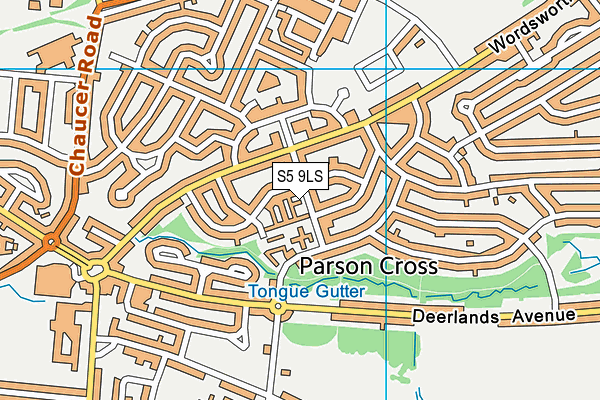 S5 9LS map - OS VectorMap District (Ordnance Survey)