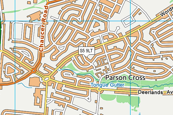 S5 9LT map - OS VectorMap District (Ordnance Survey)