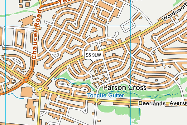 S5 9LW map - OS VectorMap District (Ordnance Survey)