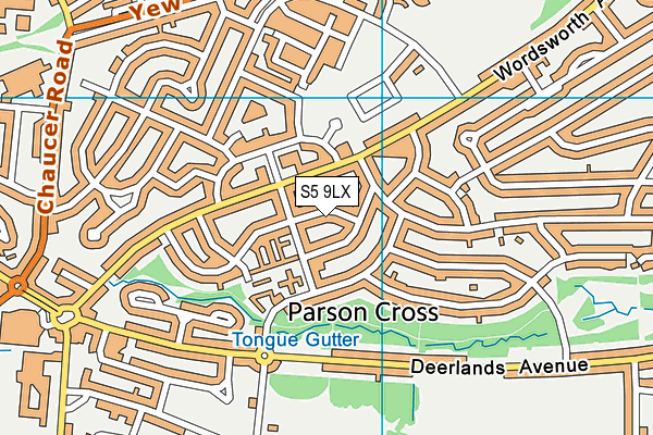 S5 9LX map - OS VectorMap District (Ordnance Survey)