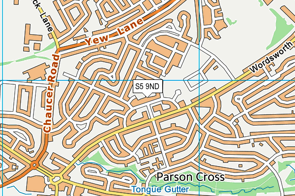 S5 9ND map - OS VectorMap District (Ordnance Survey)