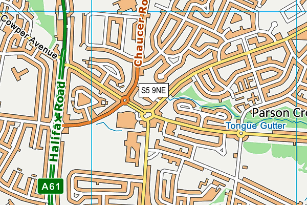 S5 9NE map - OS VectorMap District (Ordnance Survey)