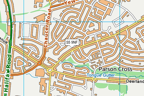 S5 9NF map - OS VectorMap District (Ordnance Survey)