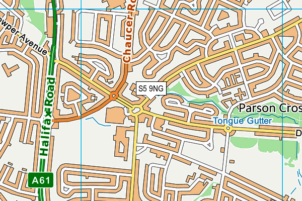 S5 9NG map - OS VectorMap District (Ordnance Survey)