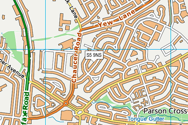 S5 9NS map - OS VectorMap District (Ordnance Survey)