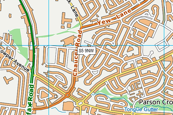 S5 9NW map - OS VectorMap District (Ordnance Survey)