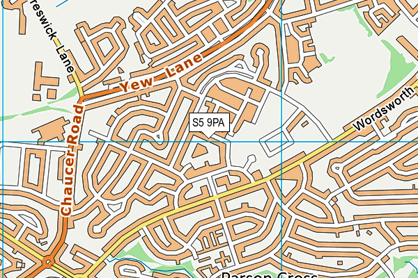 S5 9PA map - OS VectorMap District (Ordnance Survey)