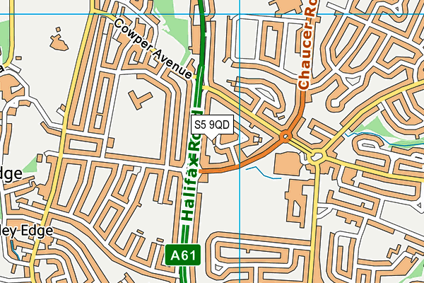 S5 9QD map - OS VectorMap District (Ordnance Survey)