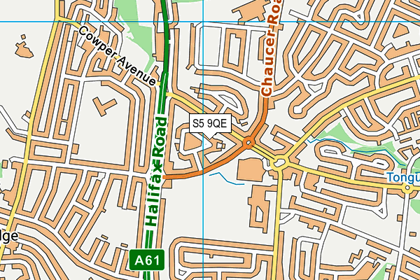 S5 9QE map - OS VectorMap District (Ordnance Survey)