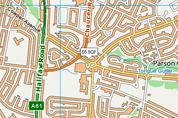 S5 9QF map - OS VectorMap District (Ordnance Survey)