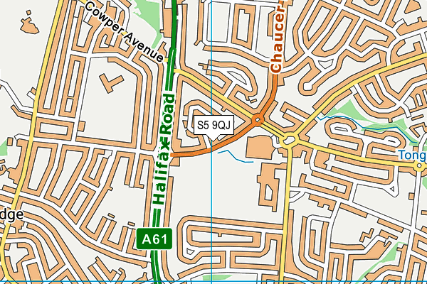 S5 9QJ map - OS VectorMap District (Ordnance Survey)