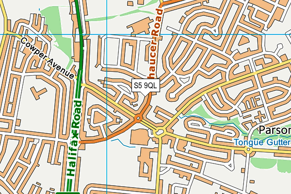 S5 9QL map - OS VectorMap District (Ordnance Survey)