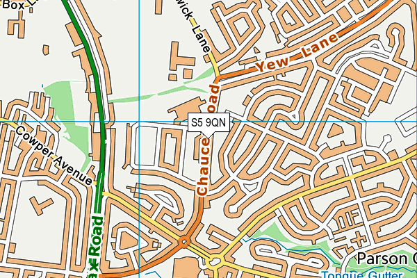 S5 9QN map - OS VectorMap District (Ordnance Survey)