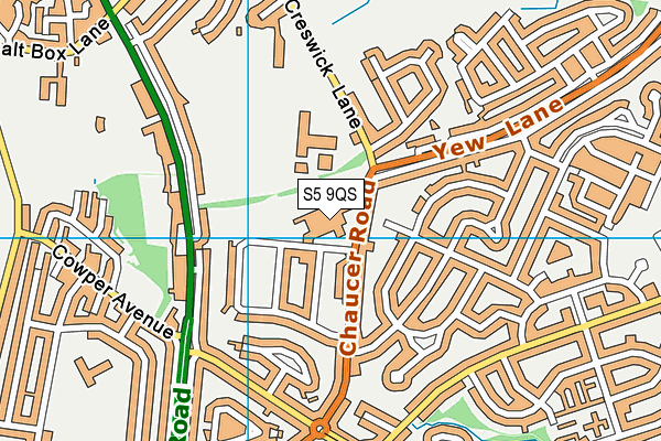 S5 9QS map - OS VectorMap District (Ordnance Survey)
