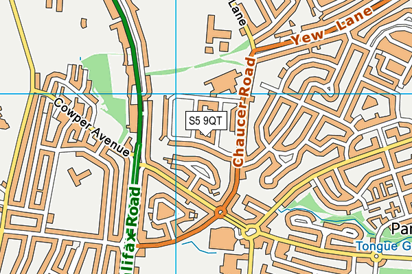 S5 9QT map - OS VectorMap District (Ordnance Survey)