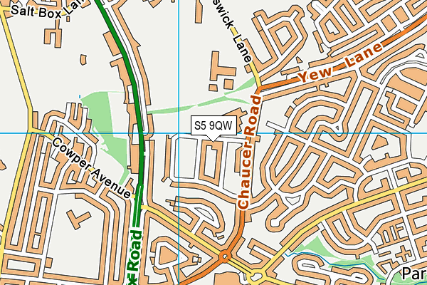 S5 9QW map - OS VectorMap District (Ordnance Survey)