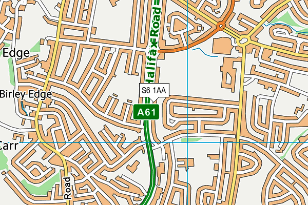 S6 1AA map - OS VectorMap District (Ordnance Survey)