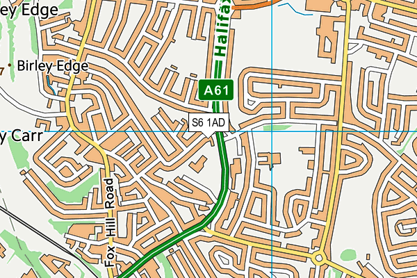 S6 1AD map - OS VectorMap District (Ordnance Survey)
