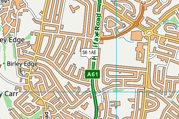 S6 1AE map - OS VectorMap District (Ordnance Survey)