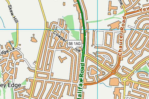S6 1AG map - OS VectorMap District (Ordnance Survey)