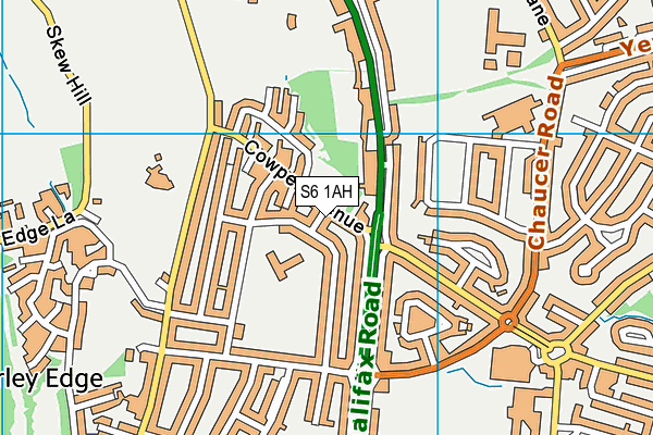 S6 1AH map - OS VectorMap District (Ordnance Survey)