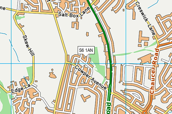 S6 1AN map - OS VectorMap District (Ordnance Survey)