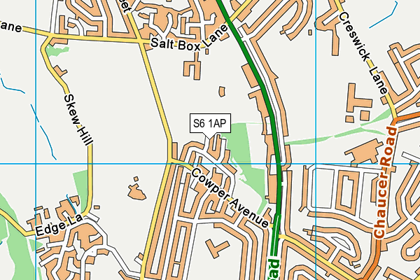 S6 1AP map - OS VectorMap District (Ordnance Survey)