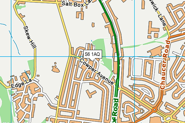 S6 1AQ map - OS VectorMap District (Ordnance Survey)