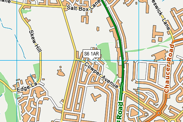 S6 1AR map - OS VectorMap District (Ordnance Survey)