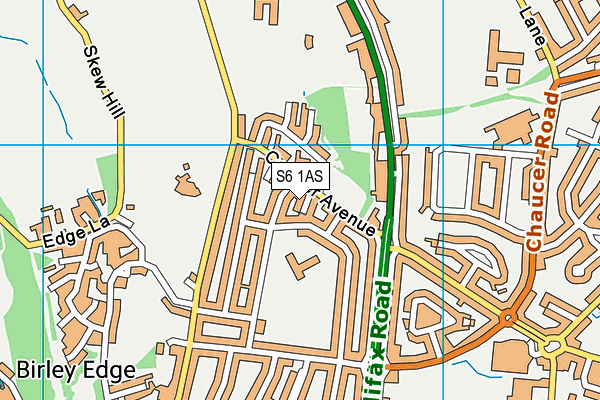 S6 1AS map - OS VectorMap District (Ordnance Survey)