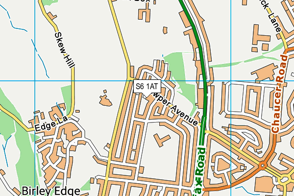 S6 1AT map - OS VectorMap District (Ordnance Survey)