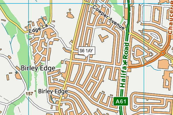 S6 1AY map - OS VectorMap District (Ordnance Survey)