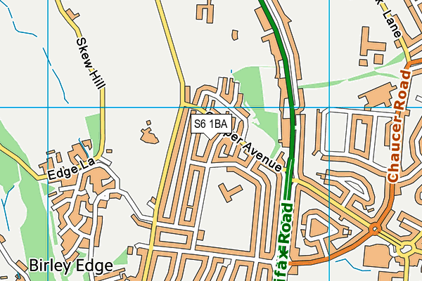 S6 1BA map - OS VectorMap District (Ordnance Survey)