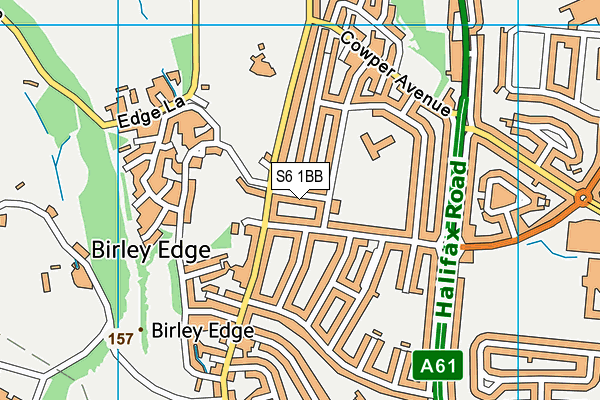 S6 1BB map - OS VectorMap District (Ordnance Survey)