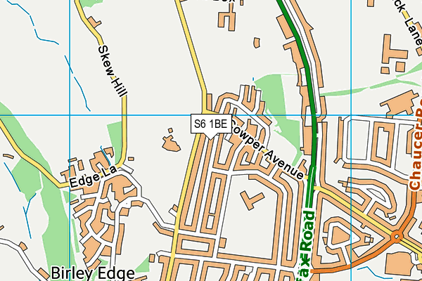 S6 1BE map - OS VectorMap District (Ordnance Survey)