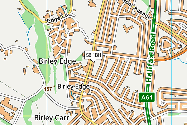 S6 1BH map - OS VectorMap District (Ordnance Survey)