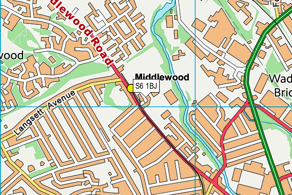 Sheffield Wednesday Academy map (S6 1BJ) - OS VectorMap District (Ordnance Survey)