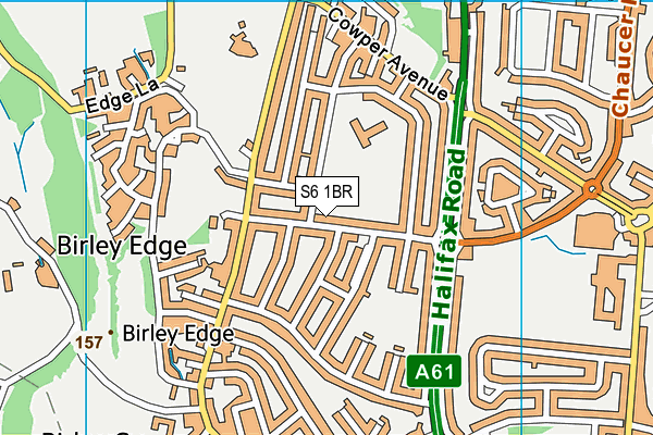 S6 1BR map - OS VectorMap District (Ordnance Survey)