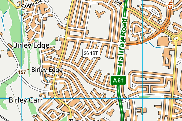 S6 1BT map - OS VectorMap District (Ordnance Survey)