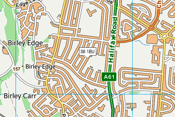 S6 1BU map - OS VectorMap District (Ordnance Survey)