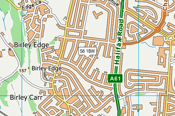 S6 1BW map - OS VectorMap District (Ordnance Survey)