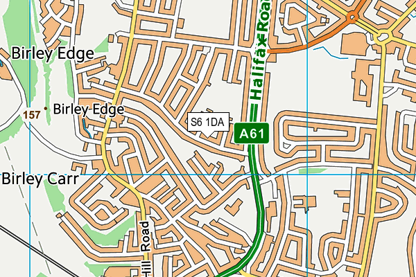 S6 1DA map - OS VectorMap District (Ordnance Survey)