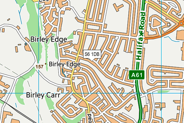 S6 1DB map - OS VectorMap District (Ordnance Survey)