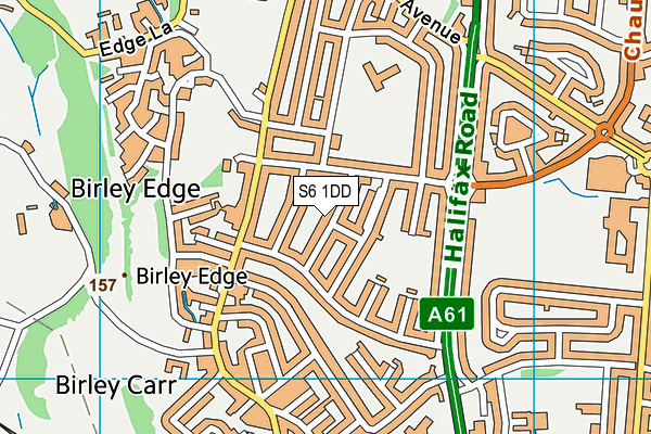 S6 1DD map - OS VectorMap District (Ordnance Survey)