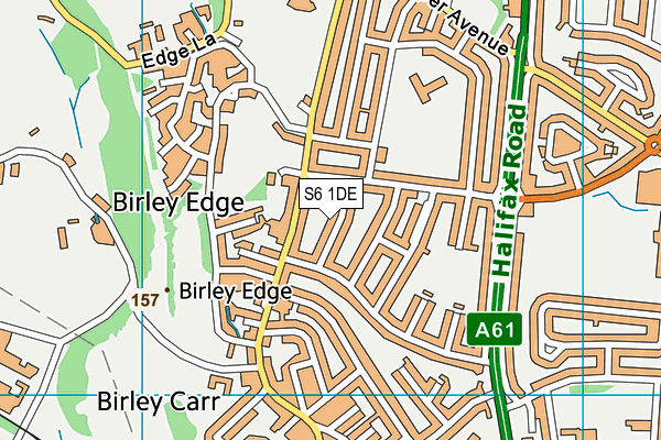 S6 1DE map - OS VectorMap District (Ordnance Survey)