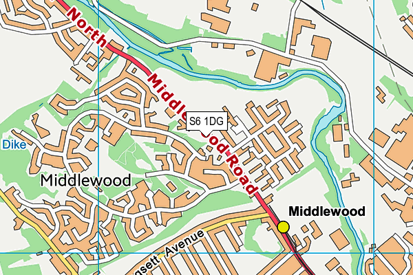 S6 1DG map - OS VectorMap District (Ordnance Survey)