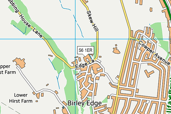 S6 1ER map - OS VectorMap District (Ordnance Survey)